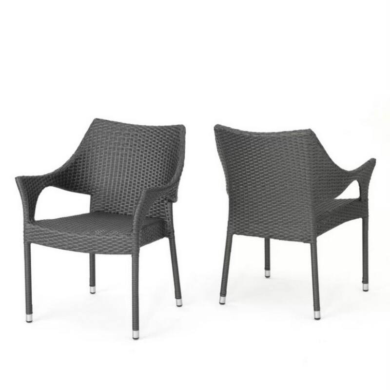 Lorenzo Outdoor Wicker Stacking Armchairs (Set of 4)