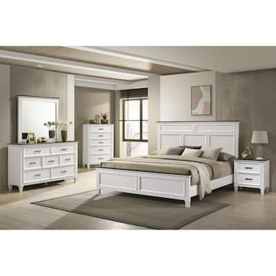 Alvida 3 Piece White Panel Bedroom Set
