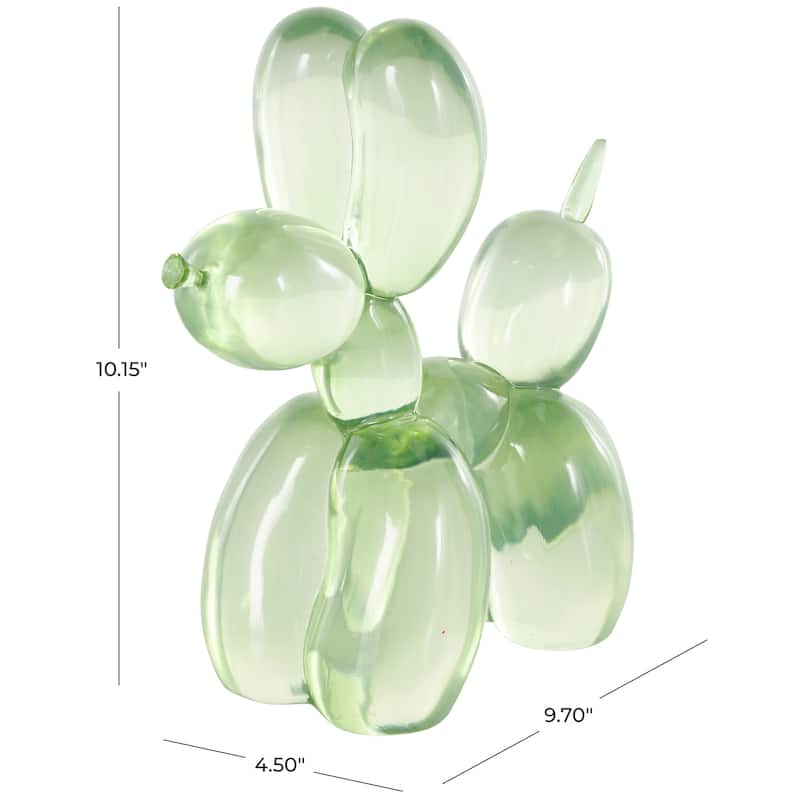 Resin Dog Tinted Balloon Sculpture - Light Blue, Green or Pink - Roche River Decor