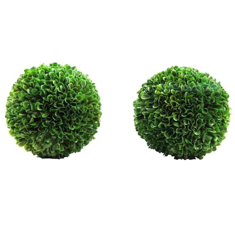 Faux Preserved Artificial Boxwood Ball Topiary Plant 6"H, Set of 2 - ABN5P013-GRN-2