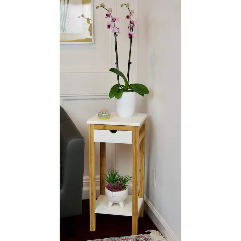 2 Tier Solid Bamboo Frame Plant Stand