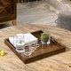 preview thumbnail 2 of 76, KINWELL Square Black Walnut Wood Serving Tray Ottoman Tray with Handles