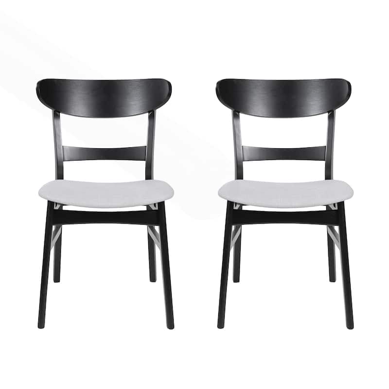 Stylish Set of Two Mid-Century Dining Chairs with Upholstery and Sturdy Legs