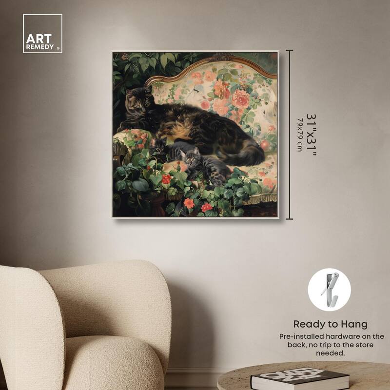 Lounging Cats II Canvas by Art Remedy