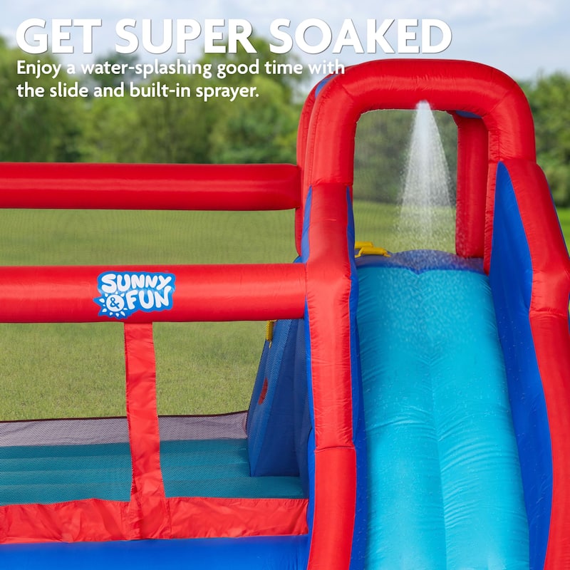 Sunny & Fun Big Time Bounce-A-Round Inflatable Water Slide Park