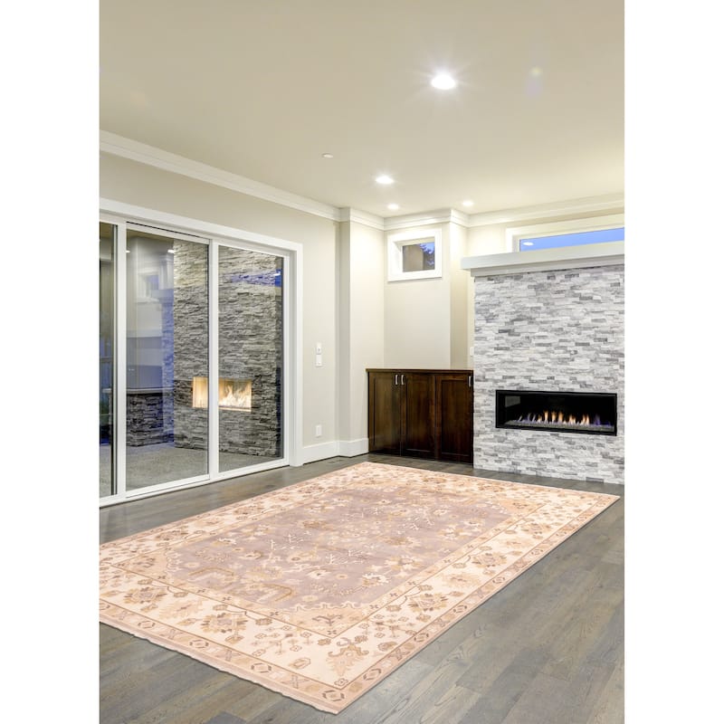 ECARPETGALLERY Hand-knotted Royal Oushak Light Grey Wool Rug - 8'10 x 12'1