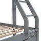 preview thumbnail 18 of 18, Full Over Twin & Twin Triple Bunk Bed with Drawers and Guardrails for Space-Saving and Versatile Family Use
