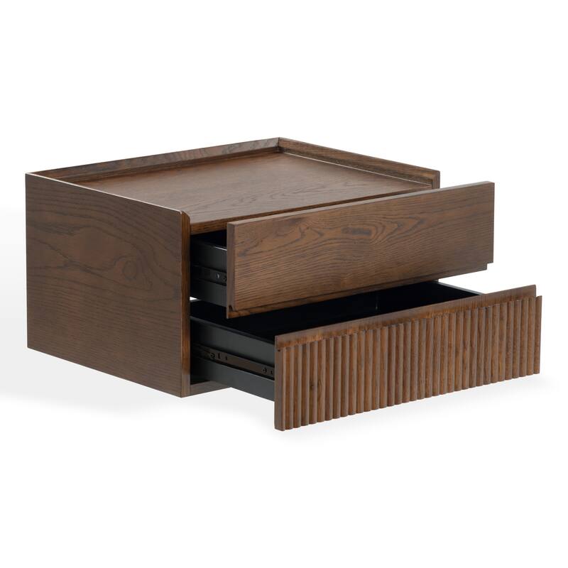 SAFAVIEH Couture Dontay 2-Drawer Ribbed Floating Nightstand