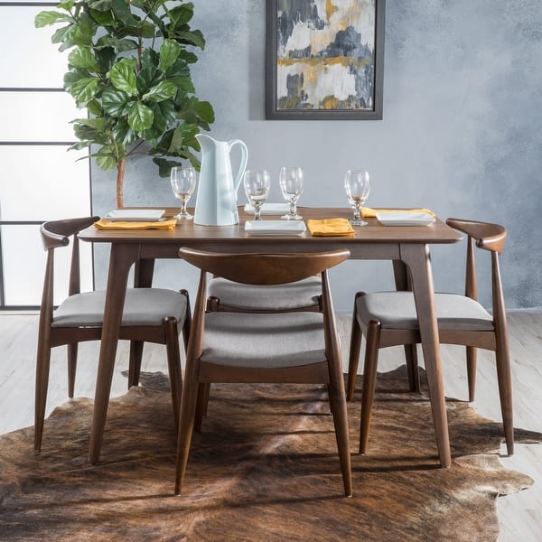 slide 2 of 52, Francie Mid-century 5-piece Dining Set by Christopher Knight Home Grey