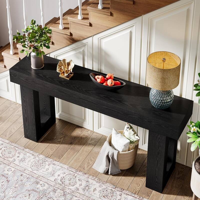 63" Wooden Console Table, Rectangular Sofa Table for Behind Couch, Entryway, HallwayLiving Room