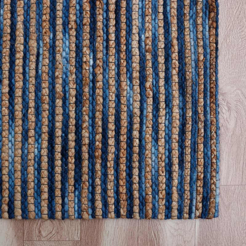 Sevita Stripe Natural Jute and Wool Blend Indoor Area Rug