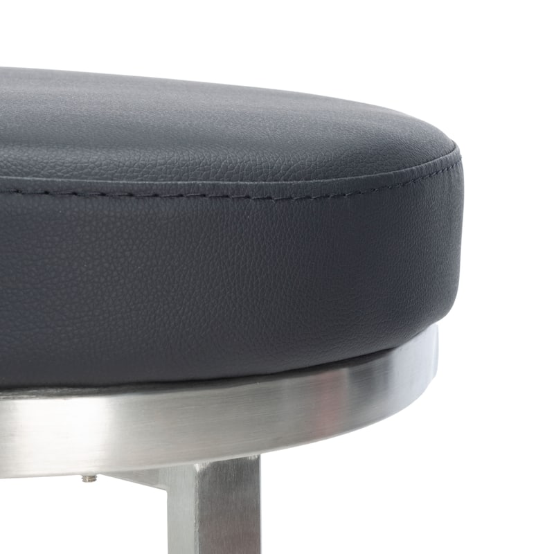 SAFAVIEH Amaris 26-inch Faux Leather Swivel Counter Stool - 17.8" x 17.8" x 25.5" - 18Wx18Dx26H