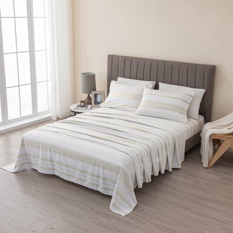 Ultra Soft 100% Turkish Cotton Flannel Double Brushed Solid Sheet Set