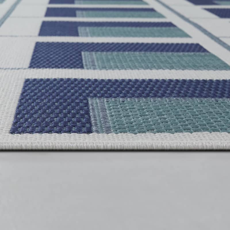 Francesco Modern Geometric Checkered Indoor/Outdoor Area Rug