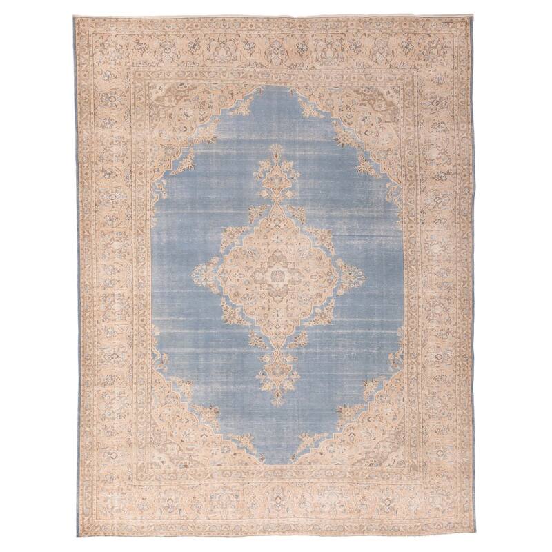 ECARPETGALLERY Hand-knotted Antalya Vintage Sky Blue Wool Rug - 8'5 x 11'1