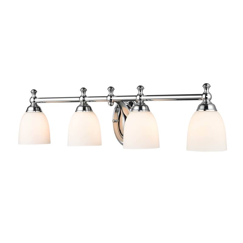Millennium Light 4 Light Vanity Fixture in Multiple Finishes with Frosted Glass Shades
