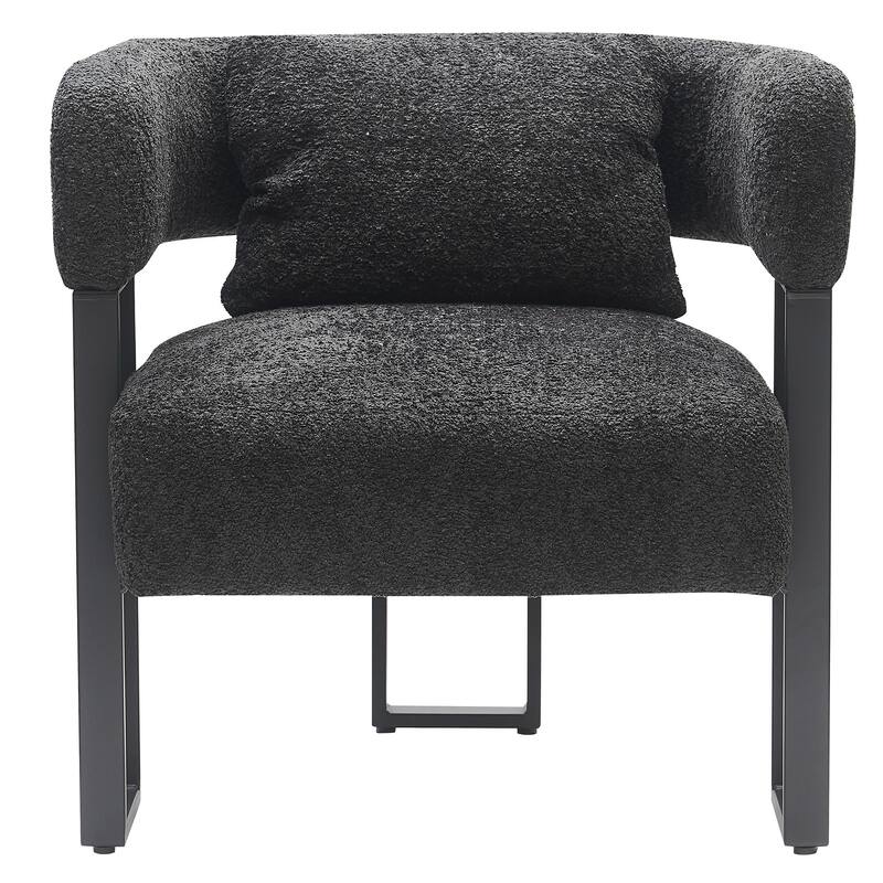 Contemporary Boucle Fabric Accent Chair