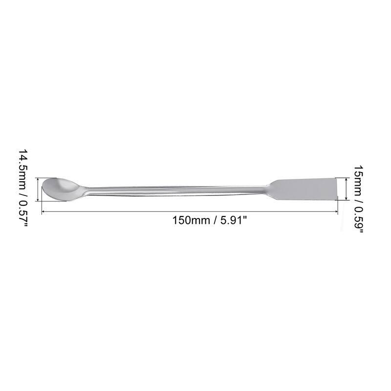 3Pcs 5.91" Lab Spoons Mixing Spatula 201 Stainless Steel for Powders Sampling - Silver Tone