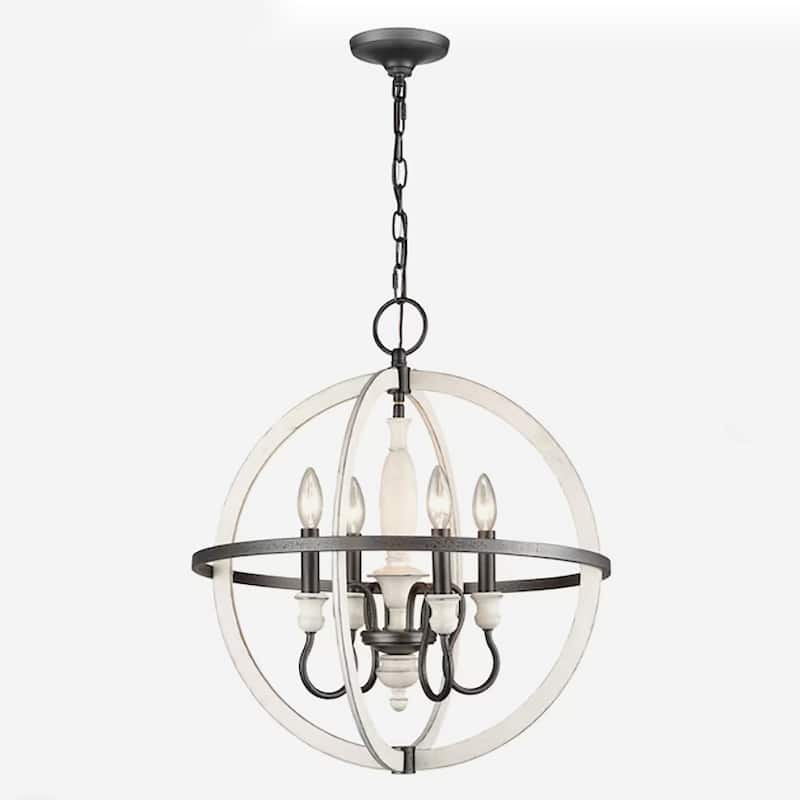 Brownell 17-inch Wide 3-Light Chandelier in Anvil Iron - 20in W x 20in D x 22.75in H