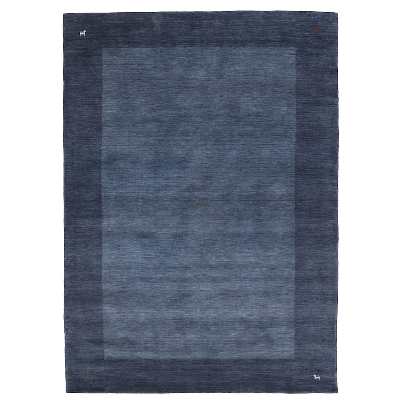 ECARPETGALLERY Hand Loomed Kashkuli Gabbeh Dark Blue Wool Rug - 5'4 x 7'7