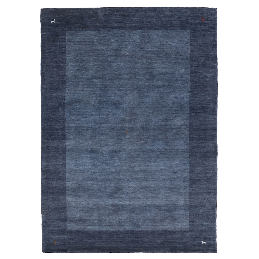 ECARPETGALLERY Hand Loomed Kashkuli Gabbeh Dark Blue Wool Rug - 5'4 x 7'7