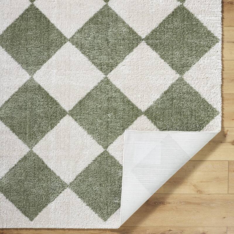 Livabliss Scandinavian Fossay Shag Diamond Washable Area Rug