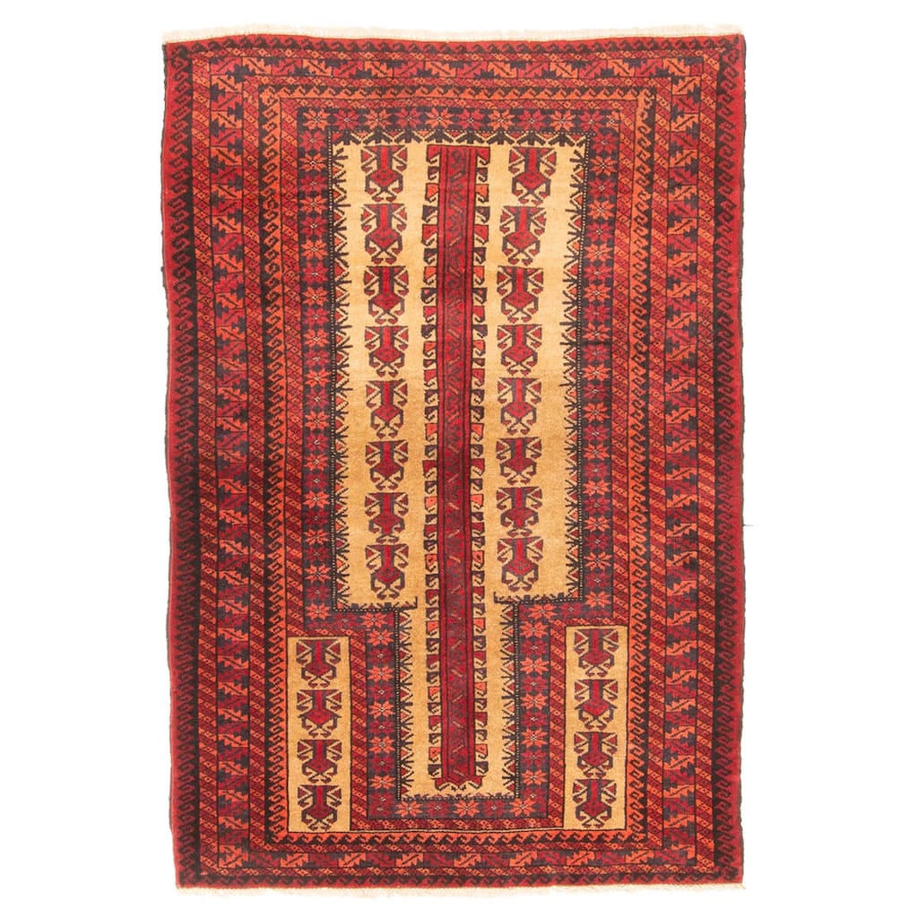ECARPETGALLERY Hand-knotted Teimani Tan Wool Rug - 2'9 x 4'2