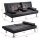preview thumbnail 4 of 6, Futon Sofa Bed with Armrest two holders