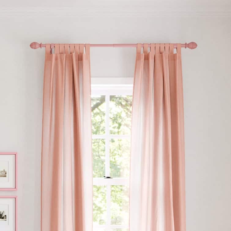 Acroma Metal Adjustable Single Modern Curtain Rod Pink