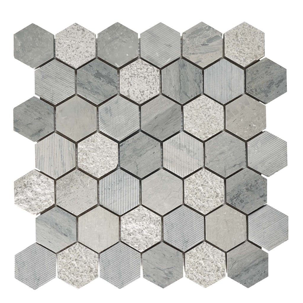 Marinewood Marble 2" x 2" Honeycomb Mosaic Tile