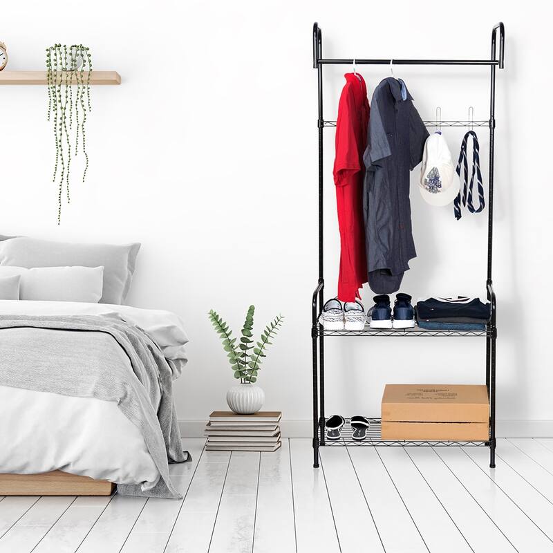 Modern Home Entryway/Mudroom Coat/Hat/Shoe Rack Organizer - Entrance Hall Tree Storage Rack