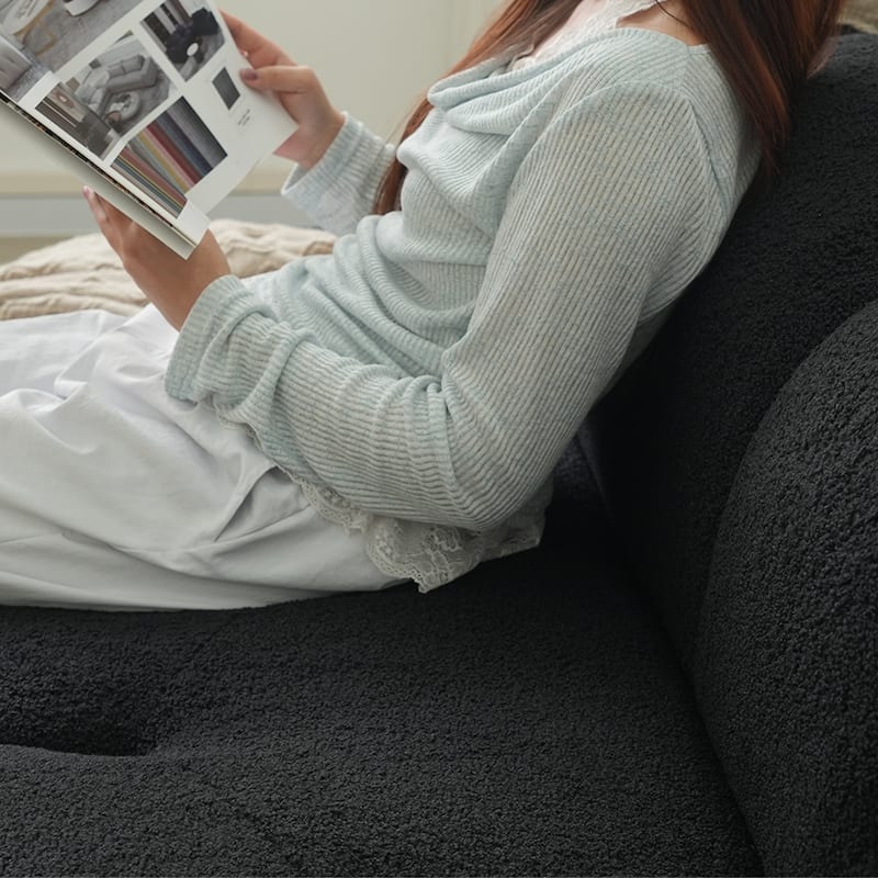 Boucle Upholstered Cloud Sofa Modern Frameless Floor Couch