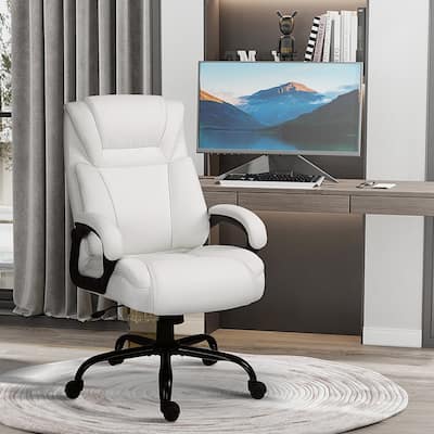 Big and Tall 400lbs High Back Executive Office Chair with Wide PU Leather Seat, Ergonomic Upholstery, and Adjustable Height