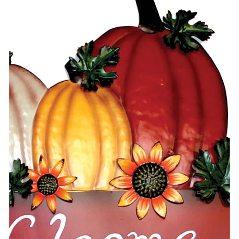 24" Welcome Pumpkins in a Cart Yard Stake