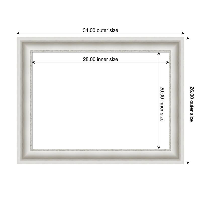 Amanti Art Parlor Black Framed Dry Erase Magnetic Board - 34 x 26 in - Parlor White