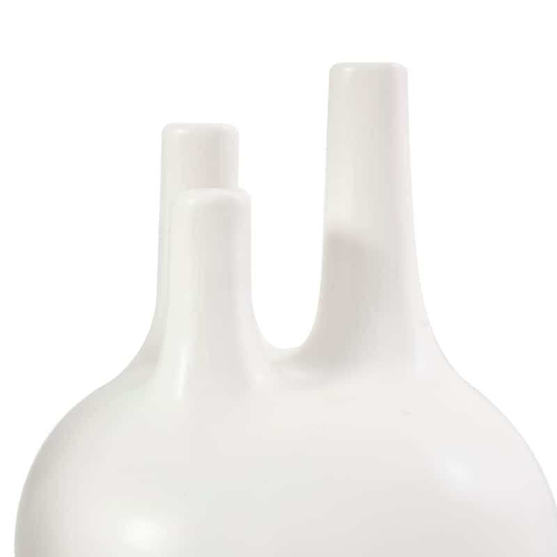 CosmoLiving by Cosmopolitan Black or White Ceramic Round Bud Vase with Multiple Openings (Set of 3)