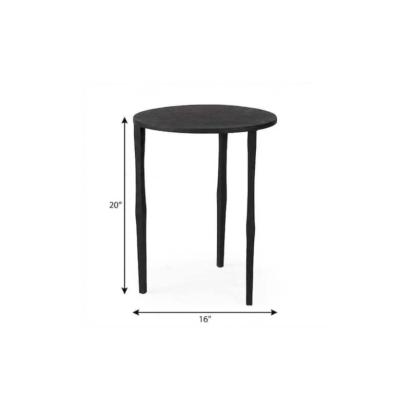 HomeRoots 20" Black Iron Round End Table - 16.00 in. x 20.00 in. x 16.00 in.