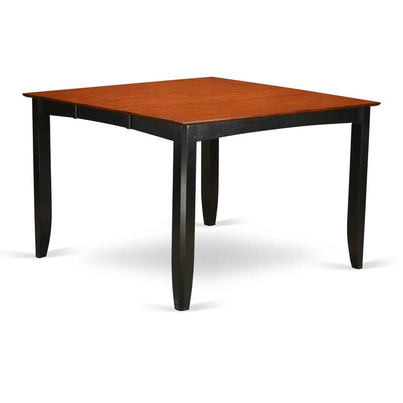 HomeStock 5-Pc Square Black Finish Solid Wood Top Dining table with 4 Chairs