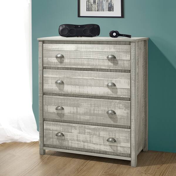 Taylor Olive Cornelia 3 Piece Wood Bedroom Set With Twin Panel Bed Nightstand And 4 Drawer Chest Rustic Gray Overstock 31297513