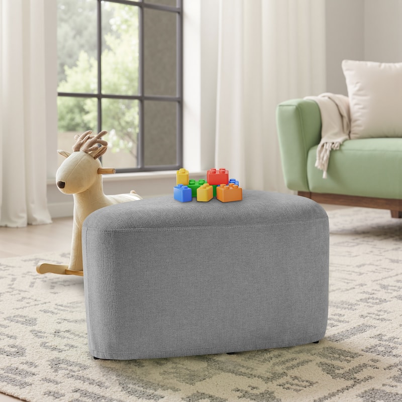 Bonnie 26"/43" W Chenille Small/ Oversized Triangular Cheese Ottoman