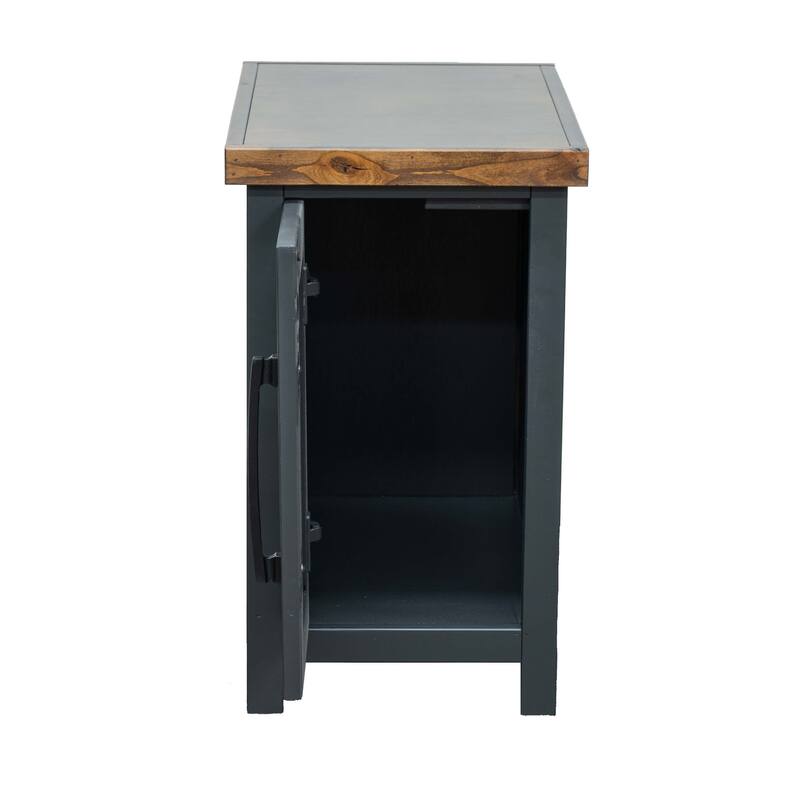 Bridgevine Home Modern Farmhouse 14 inch Chairside Table, No Assembly Required, Two-Tone Finish