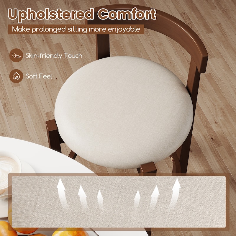 Gymax 24'' 2PCS Counter Height Bar Stools Set of 2 w/Backrests &