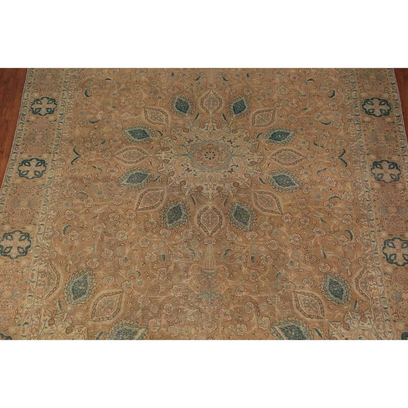 Tabriz Persian Vintage Area Rug Hand-Knotted Wool Carpet - 9'0" x 12'4"