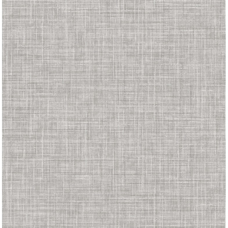 Brewster Tuckernuck Grey Linen Wallpaper - 20.5in x 396in x 0.025in
