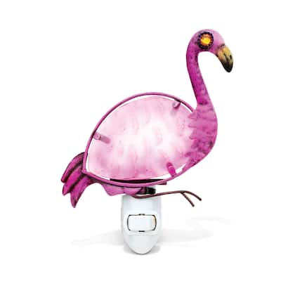 CoTa Global Glass Art Night Light, Plug in Decorative Lamp - Flamingo - 5.25″Lx2.25″Wx5.5″H