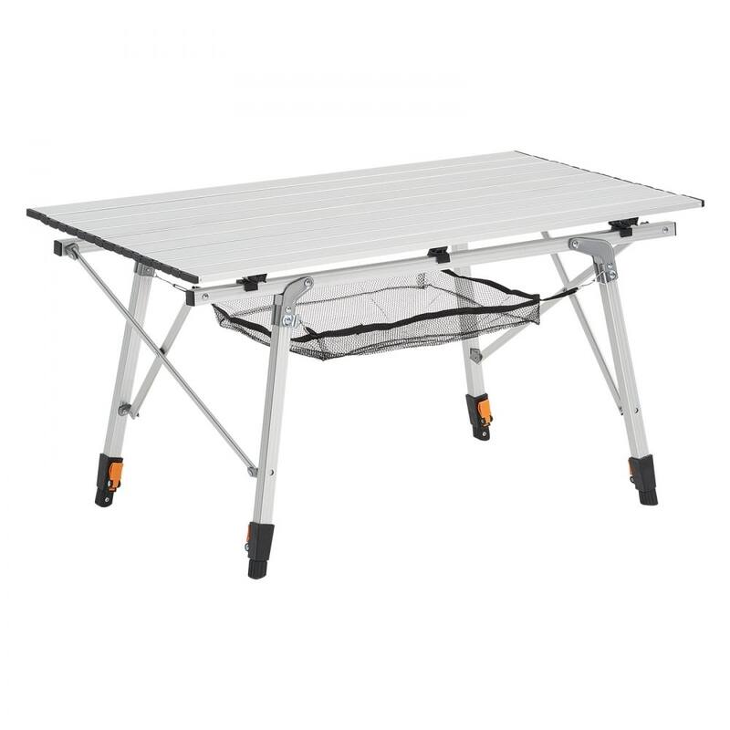 Silver Aluminum Alloy Foldable Picnic Table with Height Adjustable and Lightweight Stable for Indoor or Outdoor Use