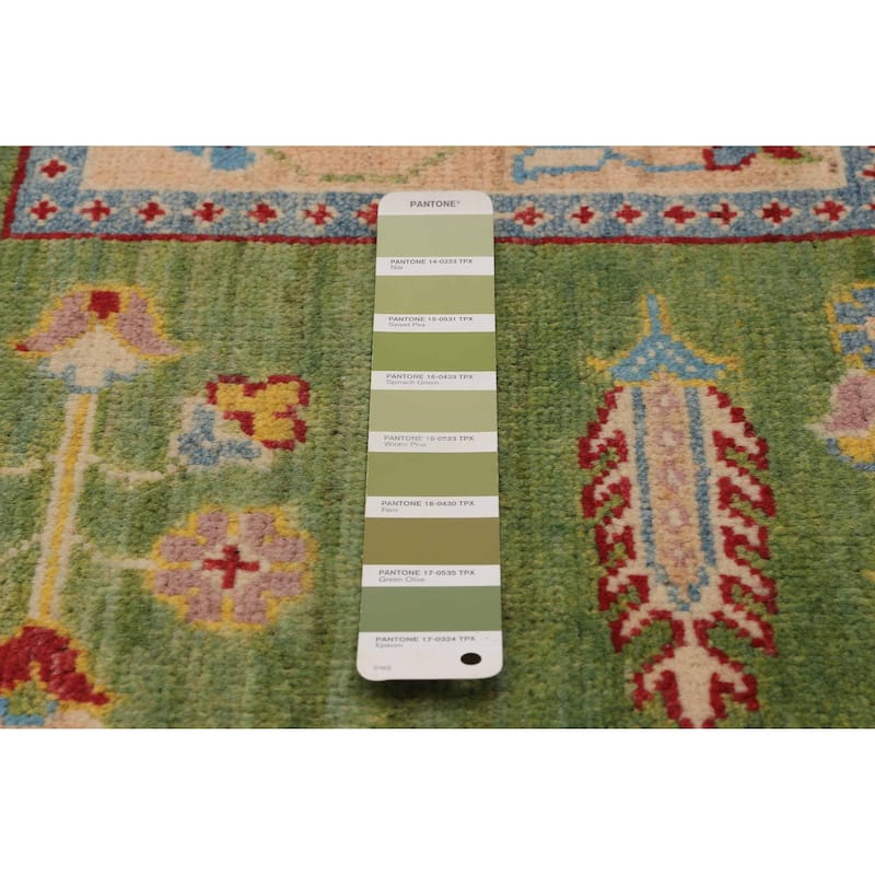 ECARPETGALLERY Hand-knotted Uzbek Ghazni Lime Green Wool Rug - 8'5 x 11'4