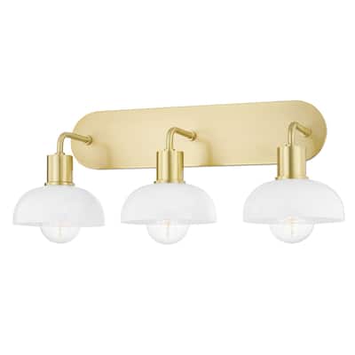 Mitzi by Hudson Valley Kyla 3-light Bath Bracket with Opal Glossy Glass