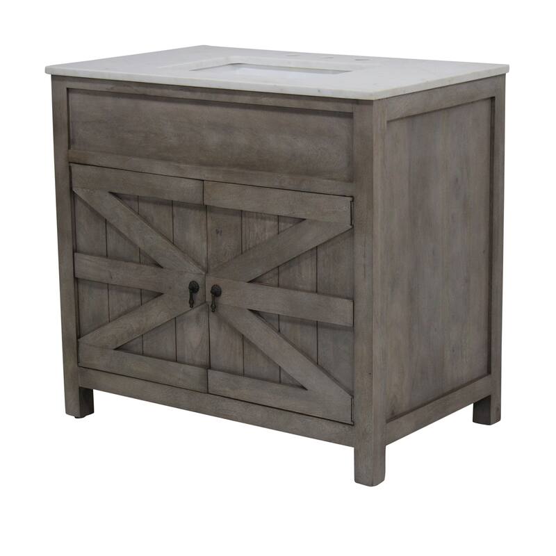 Barn Door Vanity 30 " wide in White Pigment