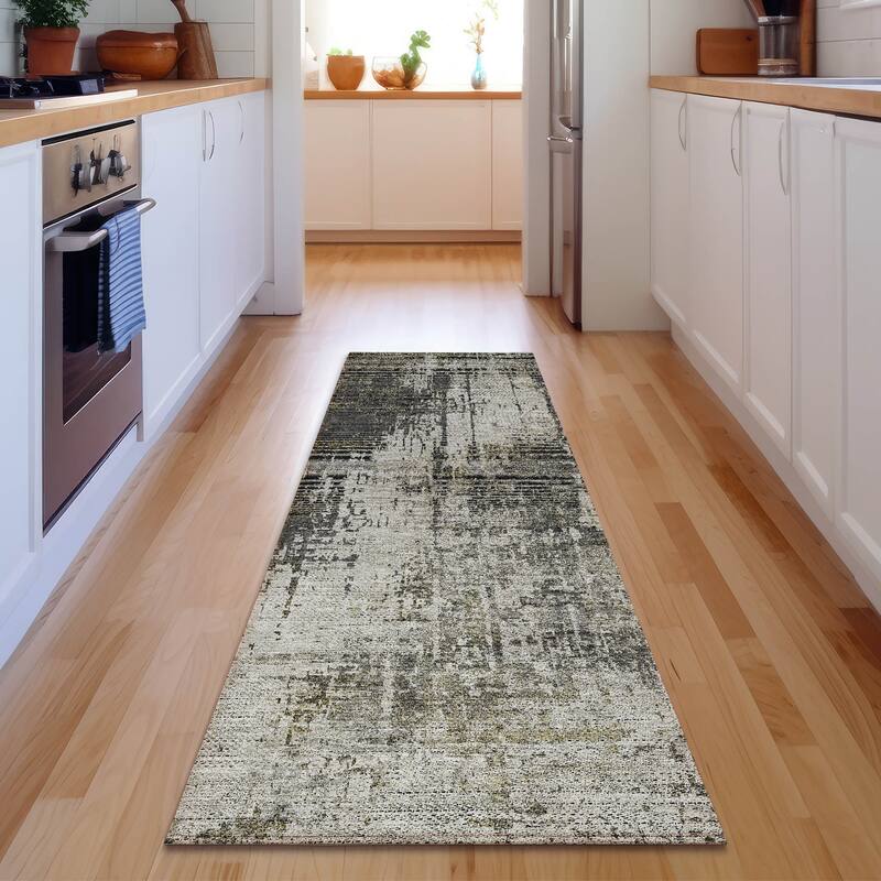 Premium Washable Super Soft Abstract Modern Mayfield Rug - Taupe - 2' 3" x 7' 6"